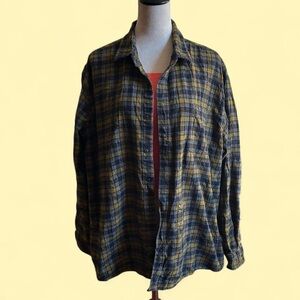 Amazon Essentials Black and Yellow Plaid Men's Shirt